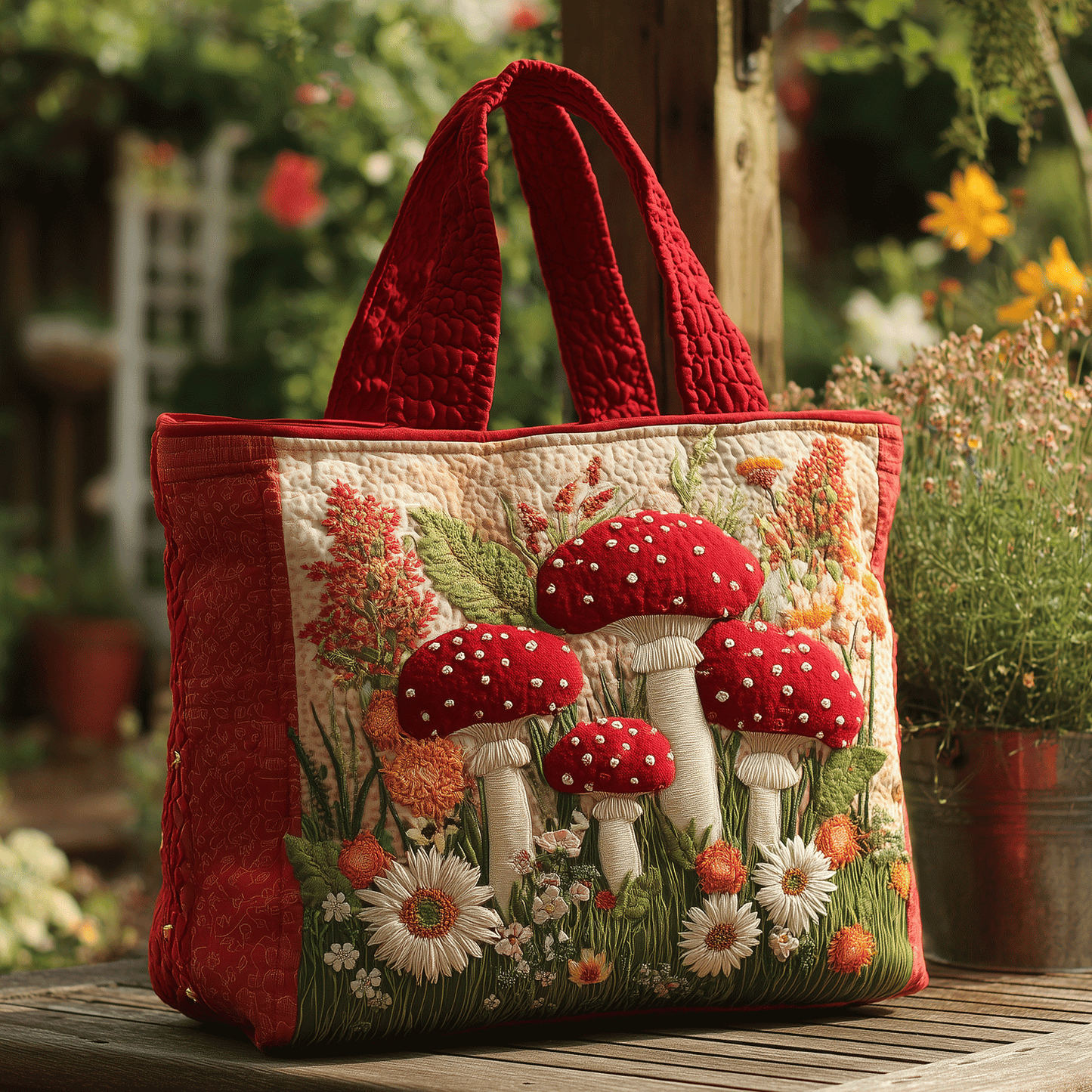 Enchanted Fungi Quilted Tote Bag NCU0TH2893
