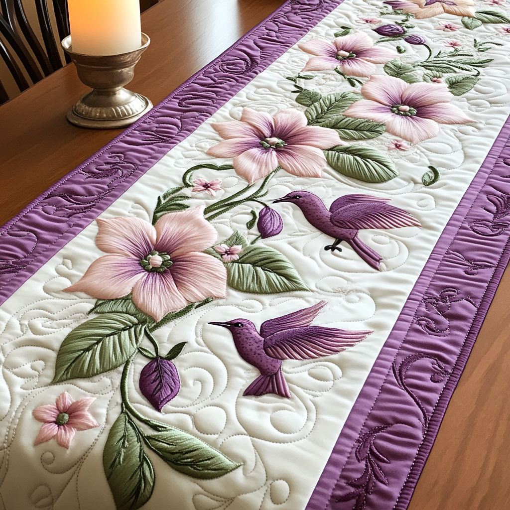 Radiant Evergreen Quilted Table Runner NCU0PTT1367