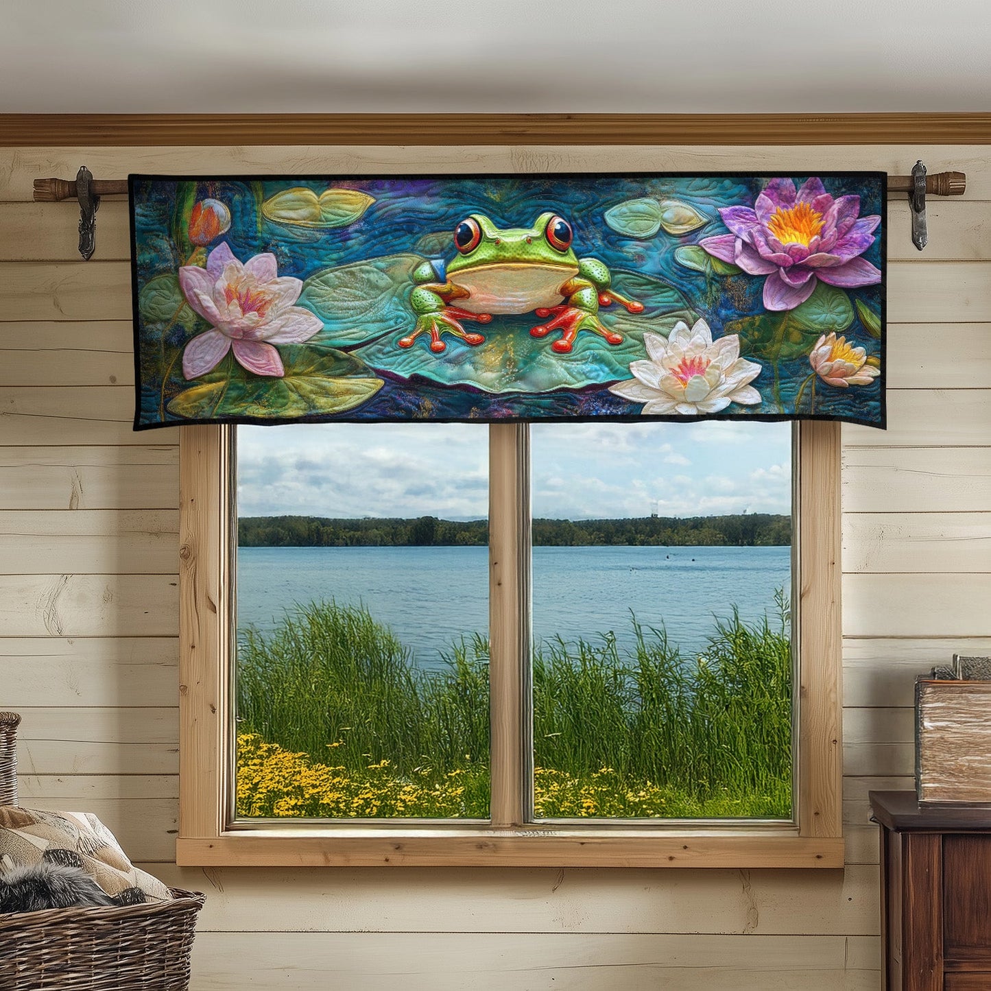 Enchanted Lily Pond Quilted Valance NCU0PT5159