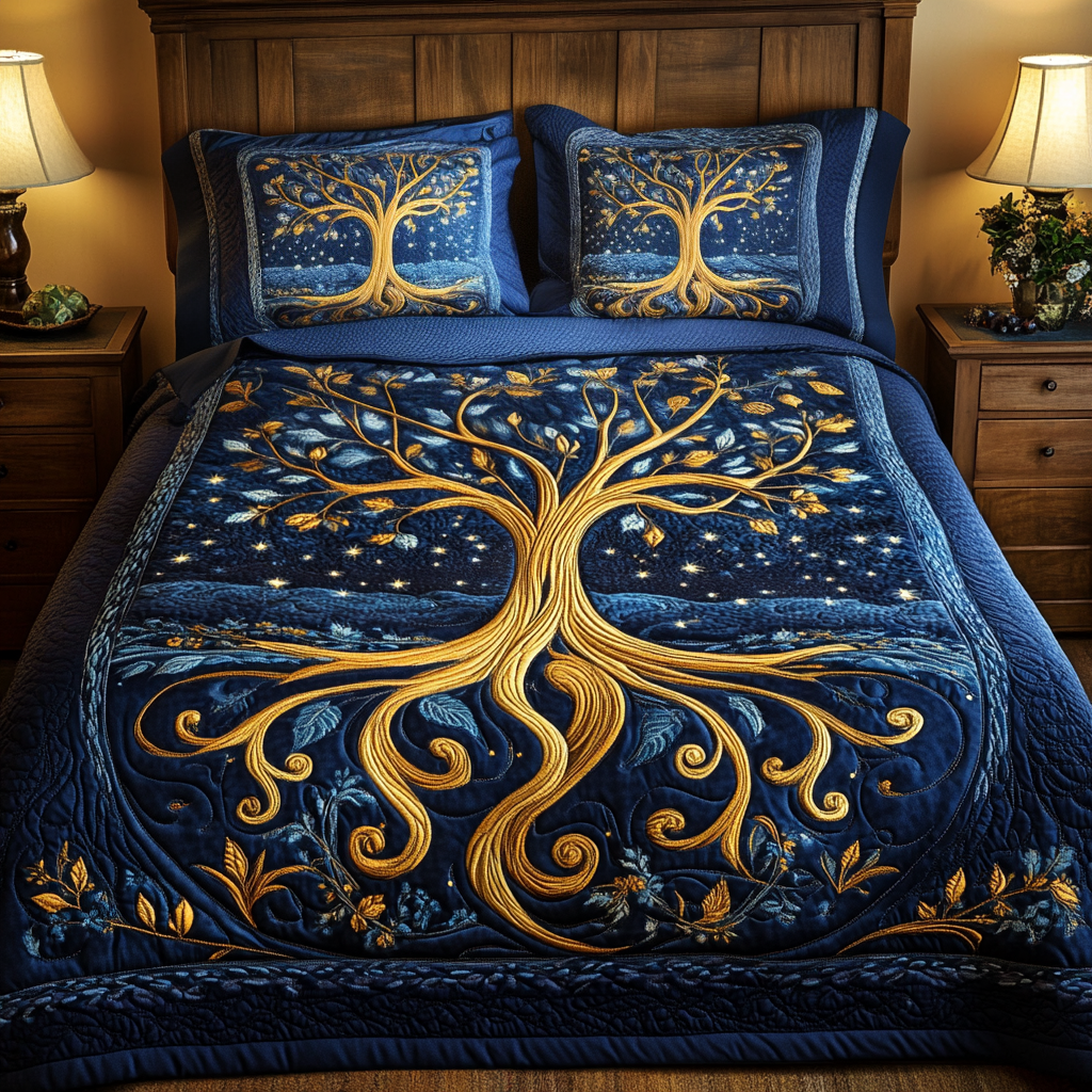 Woodland Lesson 3-Piece Quilted Bedding Set GFTOQA1300