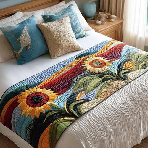 Endless Sunflower Vista Quilted Bed Runner NCU0PT8075
