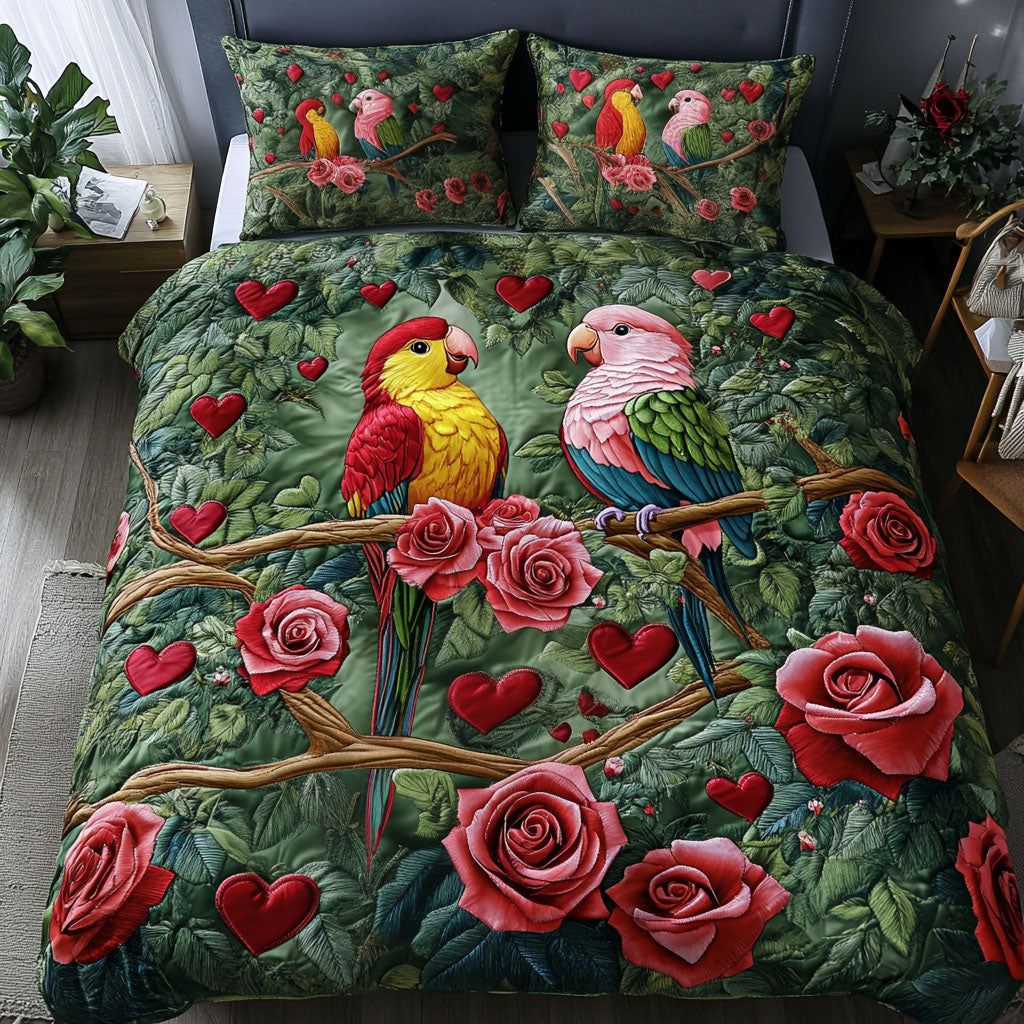 Eternal Flock 3-Piece Quilted Bedding Set NCU0PT2905