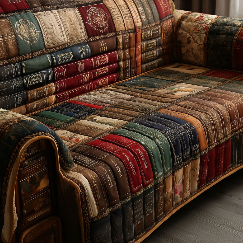 Eternal Library Quilted Sofa Cover NCU0PT9737