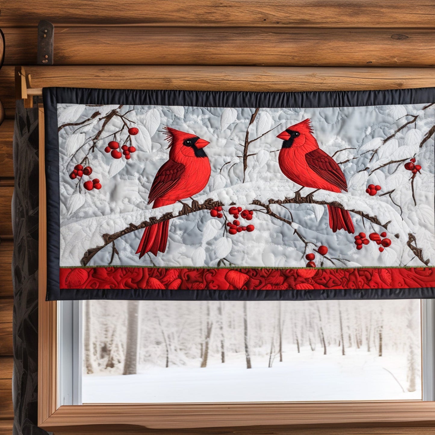 Eternal Love Cardinal Quilted Valance NCU0PT4966