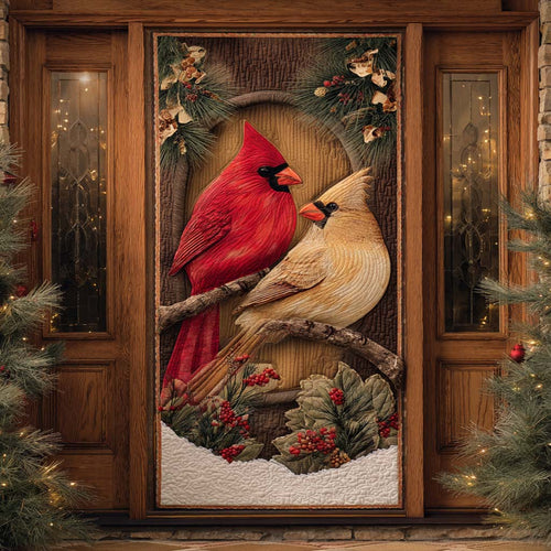 Evergreen Cardinal Watch Quilted Door Cover NCU0XD1625