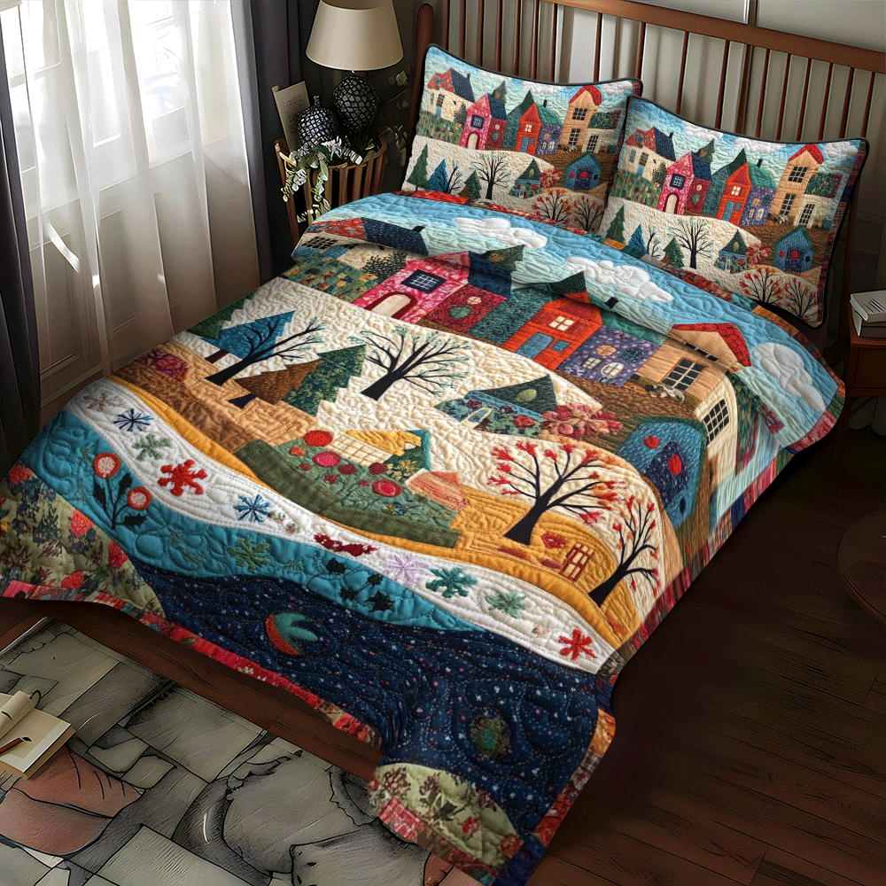 Evergreen Dreams 3-Piece Quilted Bedding Set NCU0PD756