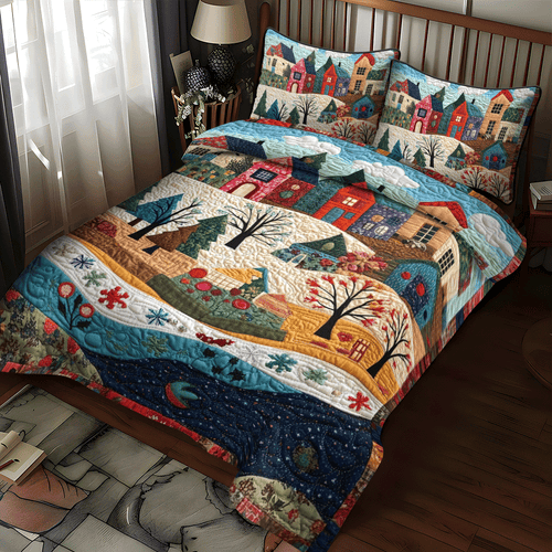 Evergreen Dreams 3-Piece Quilted Bedding Set NCU0PD756