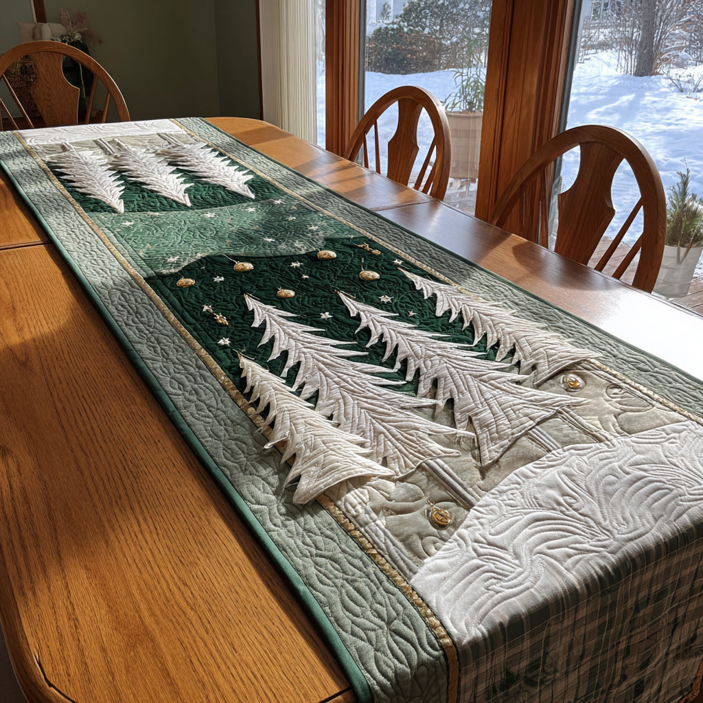 Evergreen Magic Quilted Table Topper NCU0DV923