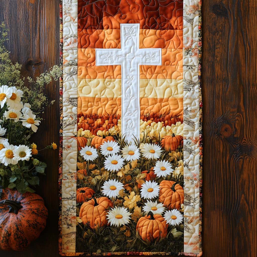 Fall Cross Light Quilted Table Runner NCU0NT9328 – Vantique