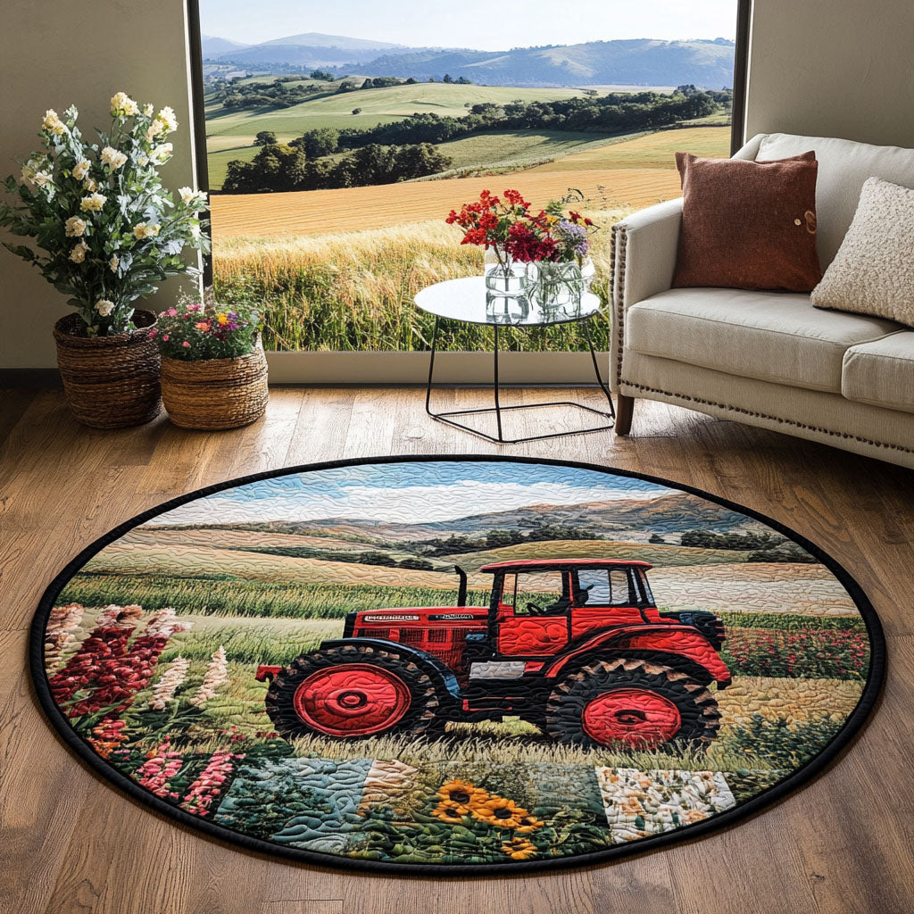 Golden Farm Fields Quilted Round Mat GFTOHD7629 main image 0