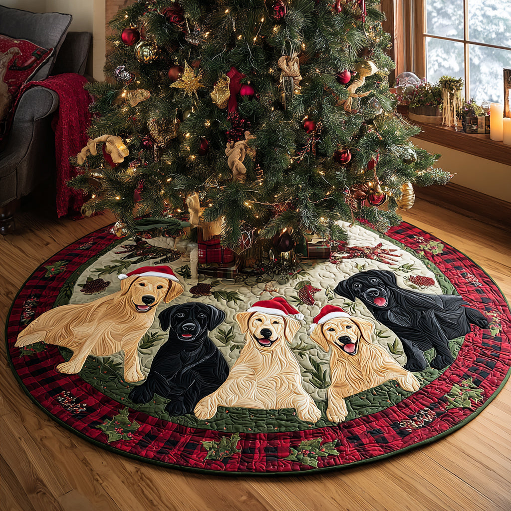 Festive Paws Christmas Quilted Tree Skirt NCU0DV8262