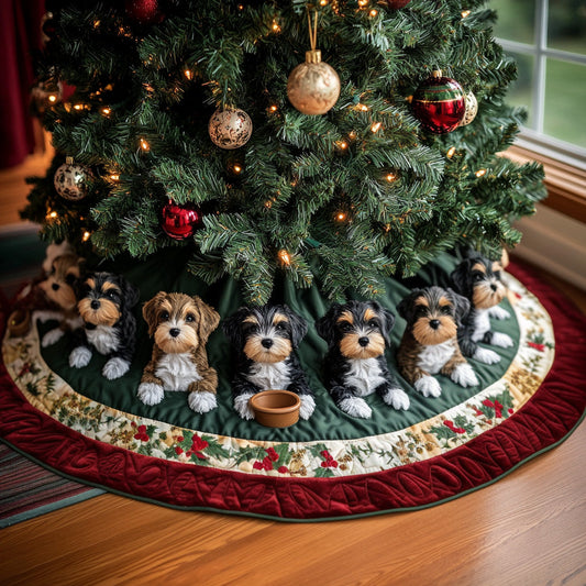 Festive Paws Quilted Christmas Tree Skirt NCU0DV7940