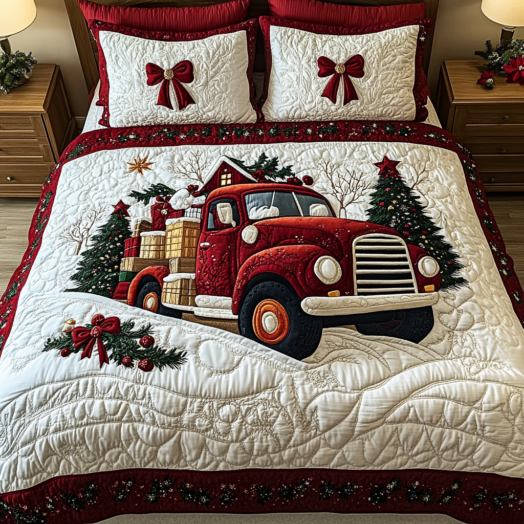 Christmas 3-Piece Quilted Bedding Set NCU0VT64