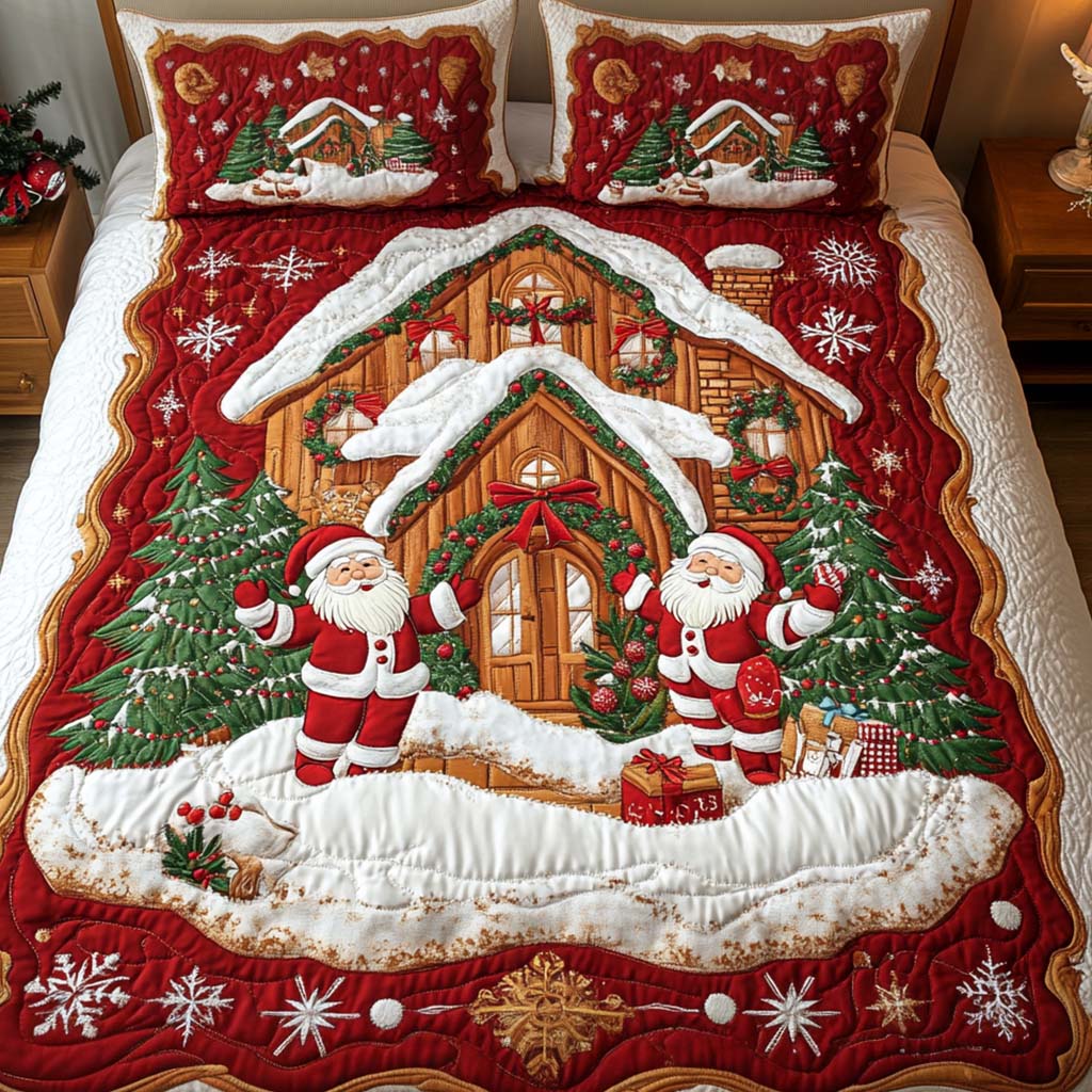 Festive Santa Skull Quilted Blanket GFTOHD830 main image 1