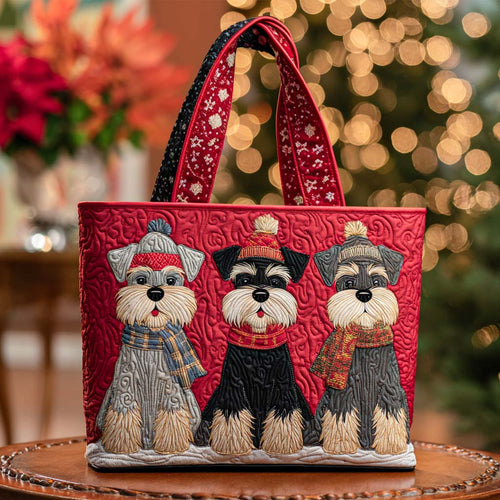 Festive Schnauzer Charm Quilted Tote Bag NCU0NT9770