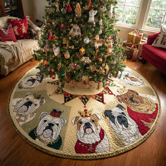 Festive Wrinkle Pup Quilted Christmas Tree Skirt NCU0DV7978