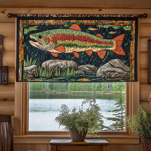 Fishing Lodge Retreat Quilted Valance NCU0PT4865