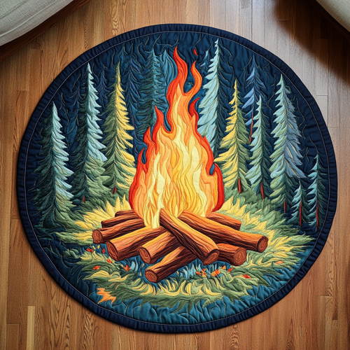 Flame Dance Quilted Round Mat NCU0DK5615