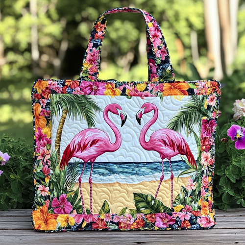 Flamingo Dreams Quilted Tote Bag NCU0DK9073