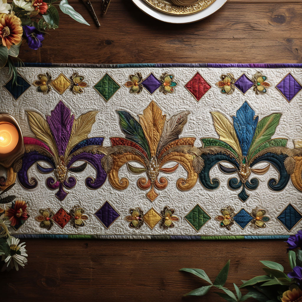 Fleur Fusion Quilted Table Runner NCU0PT10969 – Vantique