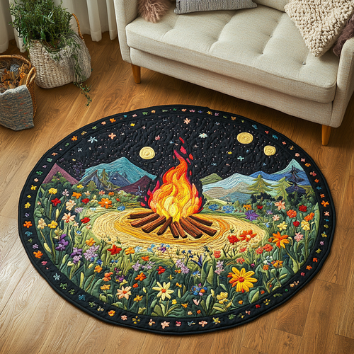 Flickering Flames Quilted Round Mat NCU0DK5617
