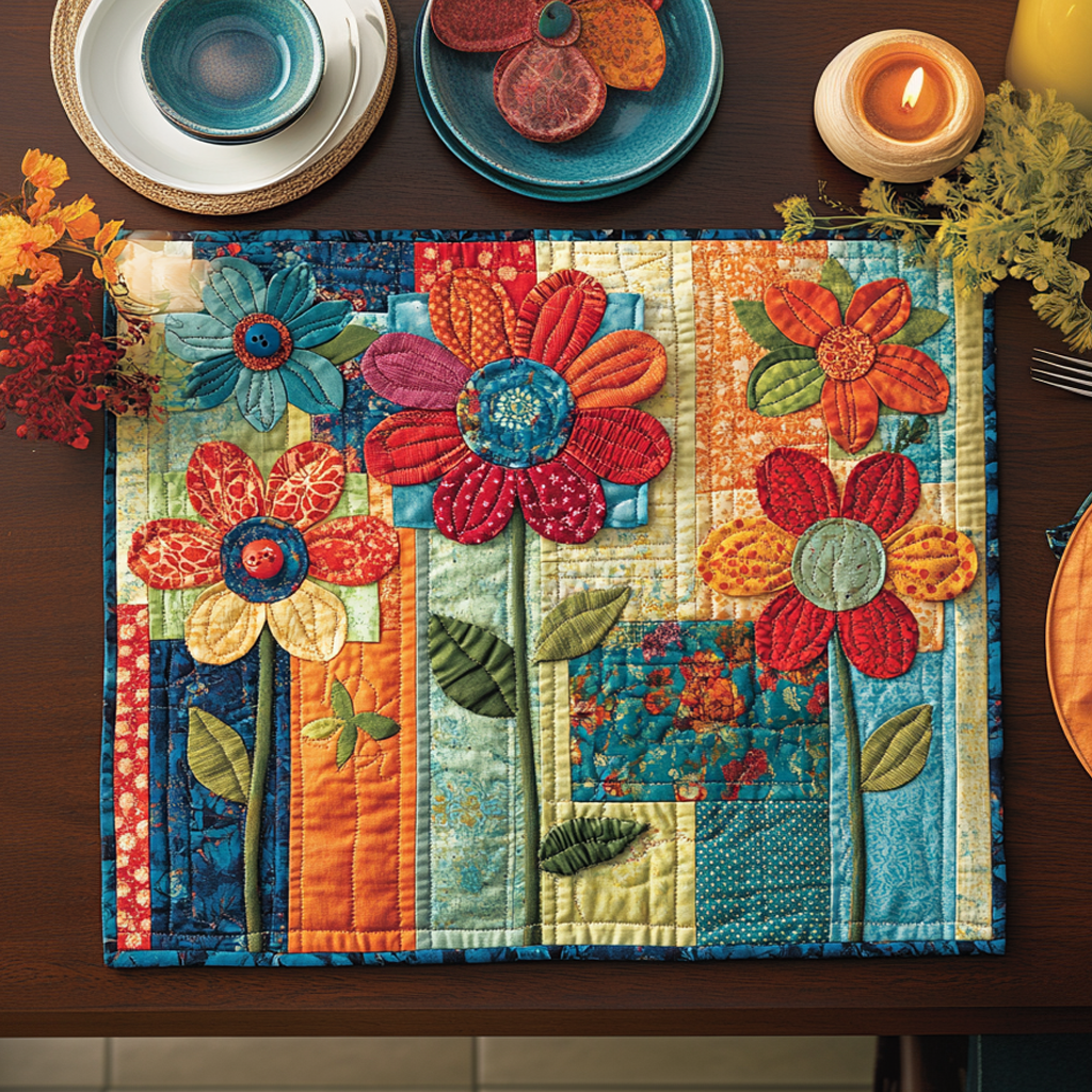 Floral Charm Quilted Place Mat NCU0VH5653