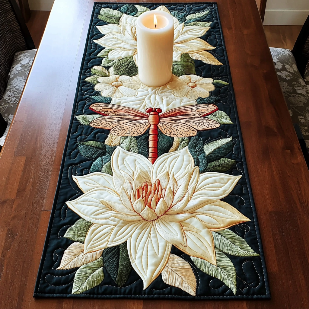 Floral Delight Quilted Table Runner NCU0VH3993