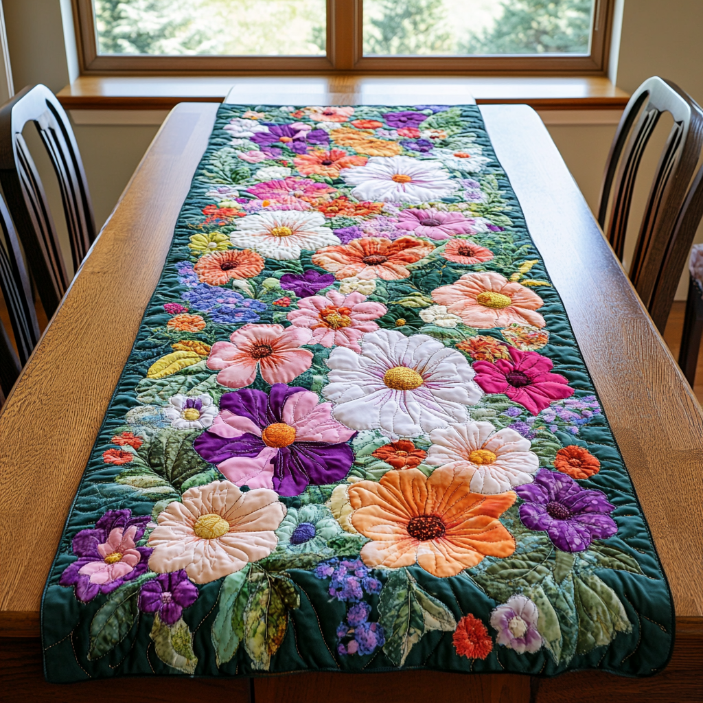 Fox Among Flowers WN0807043CL Quilted Table Runner main image 0