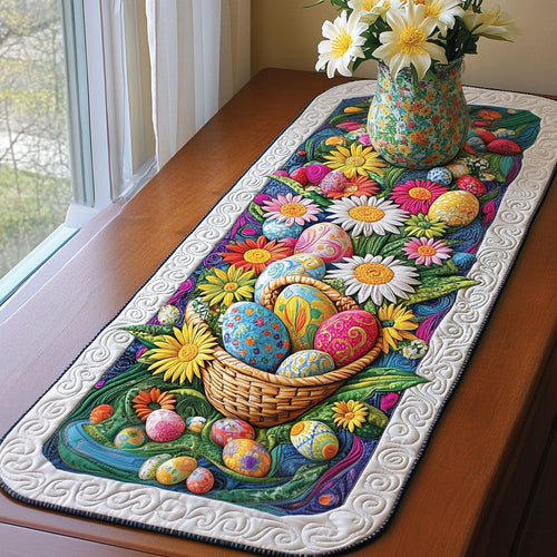 Floral Egg Elegance Quilted Table Runner NCU0PT4857