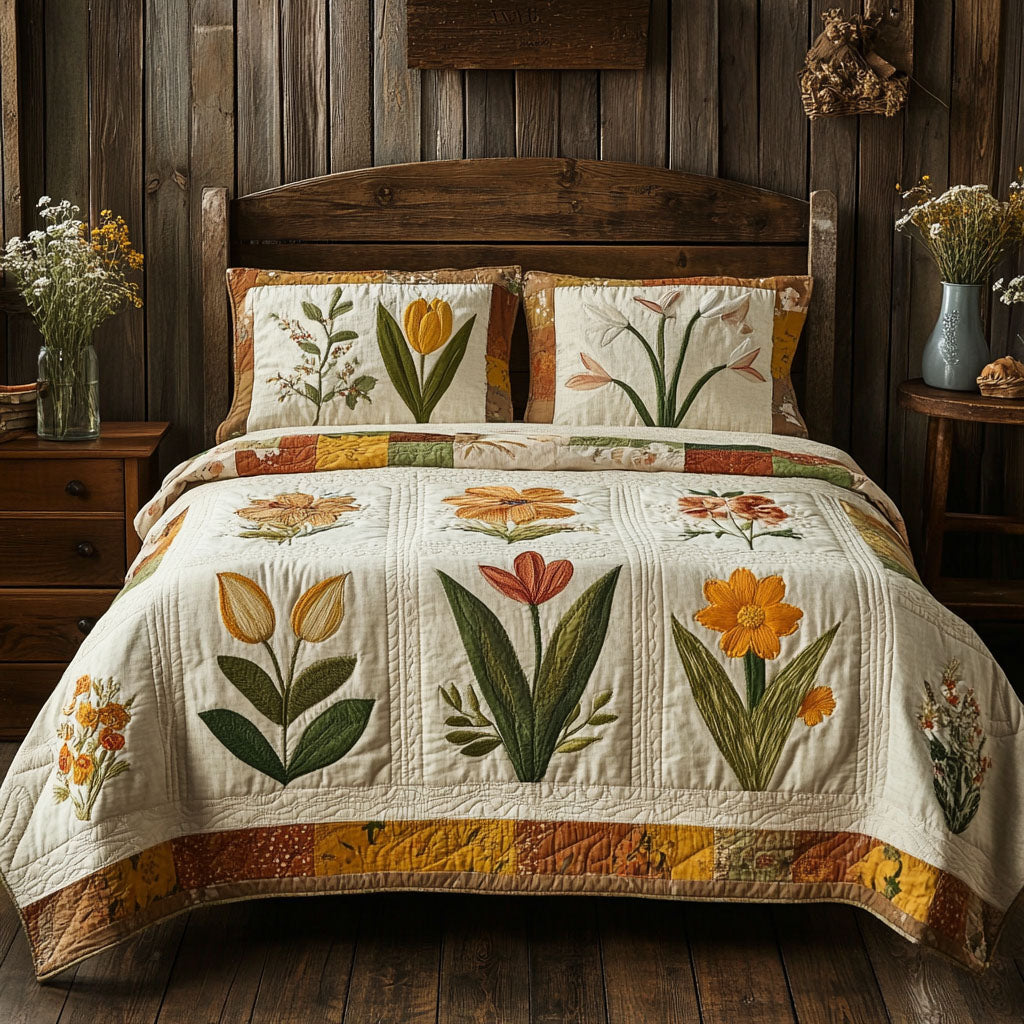 Freedom Flora 3-Piece Quilted Bedding Set NCU0DQQ0585