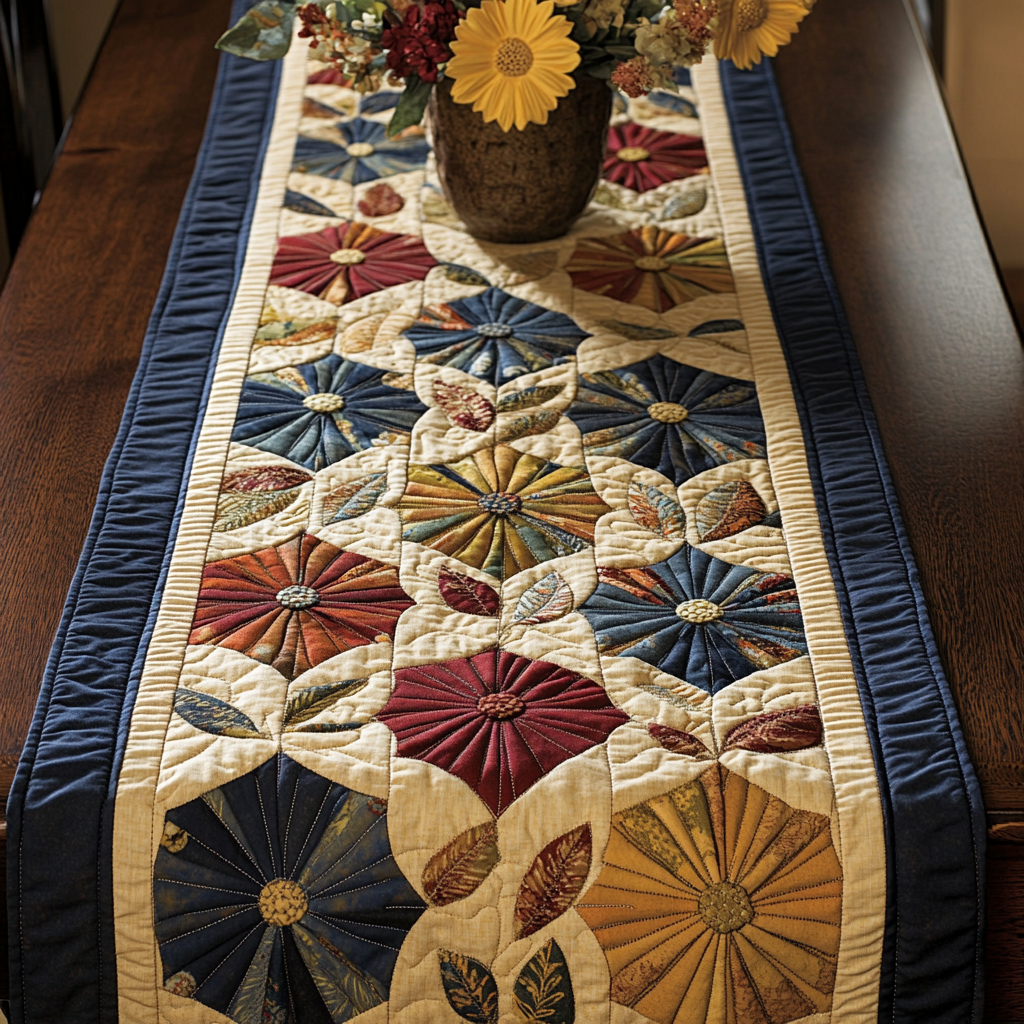 Floral Boards Quilted Table Runner NCU0NVH757 main image 0