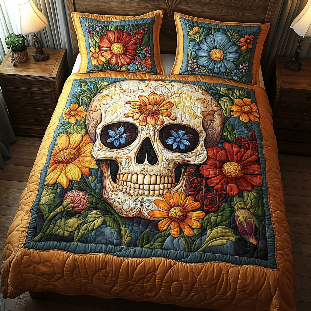 Skull Fiesta Quilted Blanket NCU0DV481