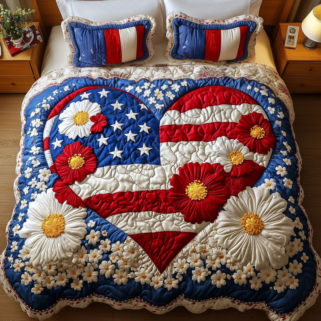 Floral Liberty 3-Piece Quilted Bedding Set NCU0NT7410 – Vantique