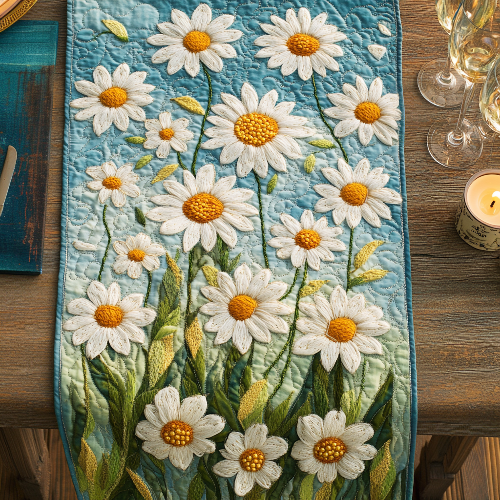 Mystical Flower Quilted Table Runner NCU0PTT584
