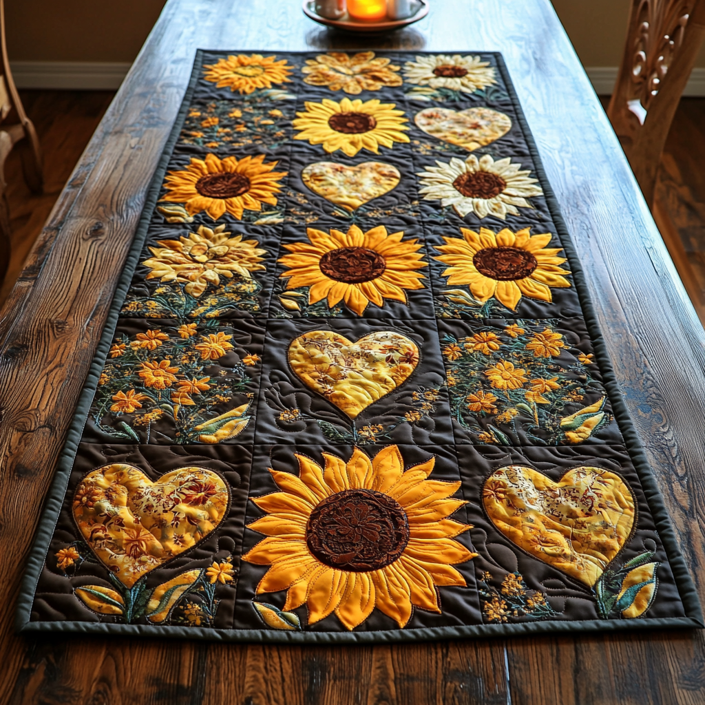 Flower Delight Quilted Table Runner NCU0VH3938 – Vantique