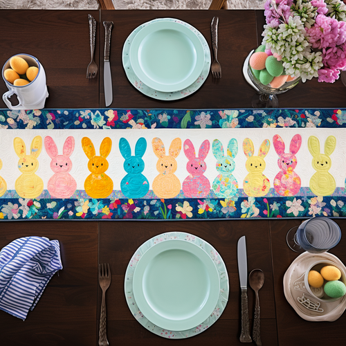 Fluffy Bunny Bliss Quilted Table Runner NCU0DV4127