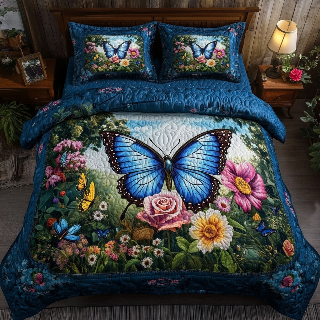 Emerald Flutter 3-Piece Quilted Bedding Set NCU0DK062