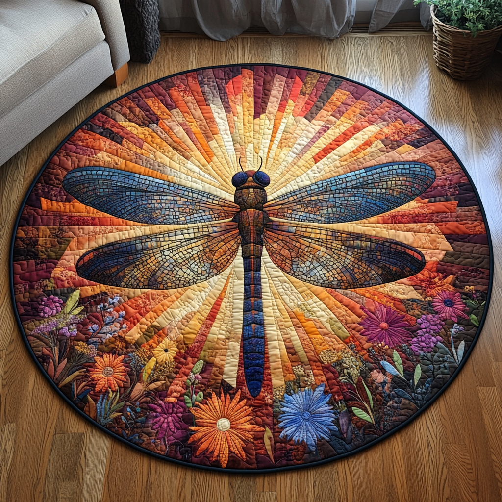 Fluttering Grace Quilted Round Mat NCU0DV4666