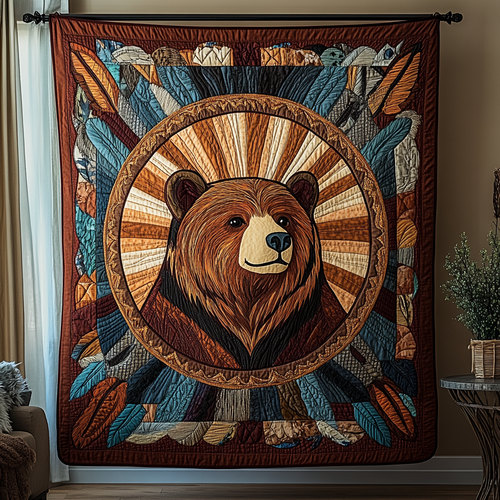 Forest Bear Quilted Blanket NCU0DK8992