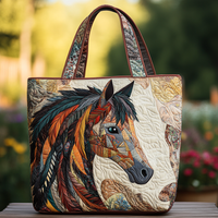 Freedom Horse Quilted Tote Bag NCU0DK9004