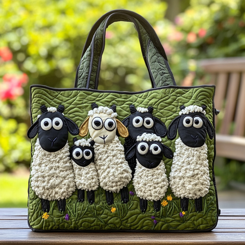 Fresh Sheep Quilted Tote Bag NCU0DK9018
