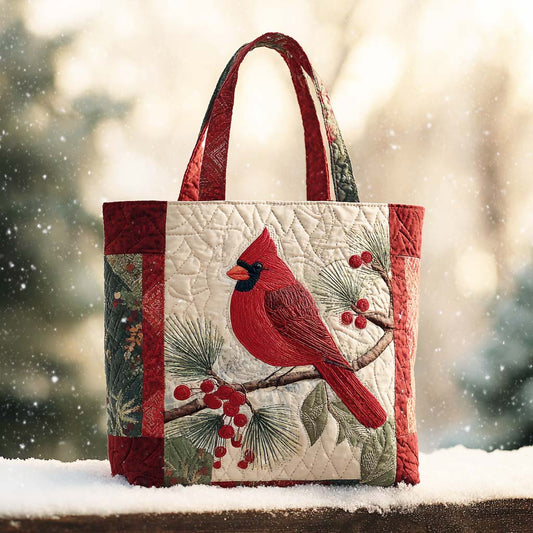 Frost Cardinal Quilted Tote Bag NCU0TD237