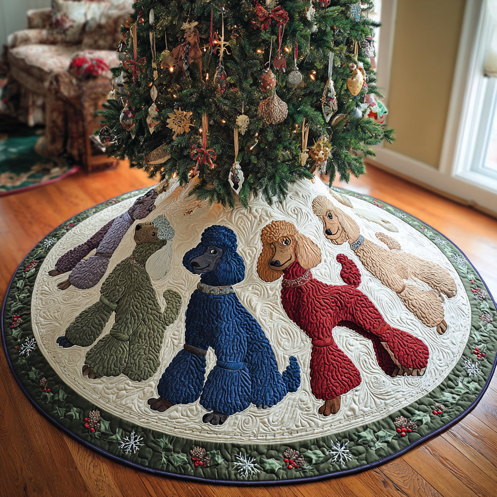 Christmas Dog Christmas Quilted Tree Skirt NCU0VT291