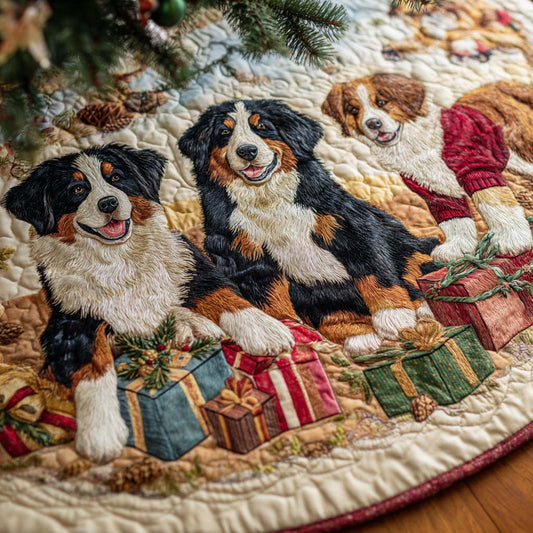 Frosty Companions Quilted Christmas Tree Skirt NCU0DV7986