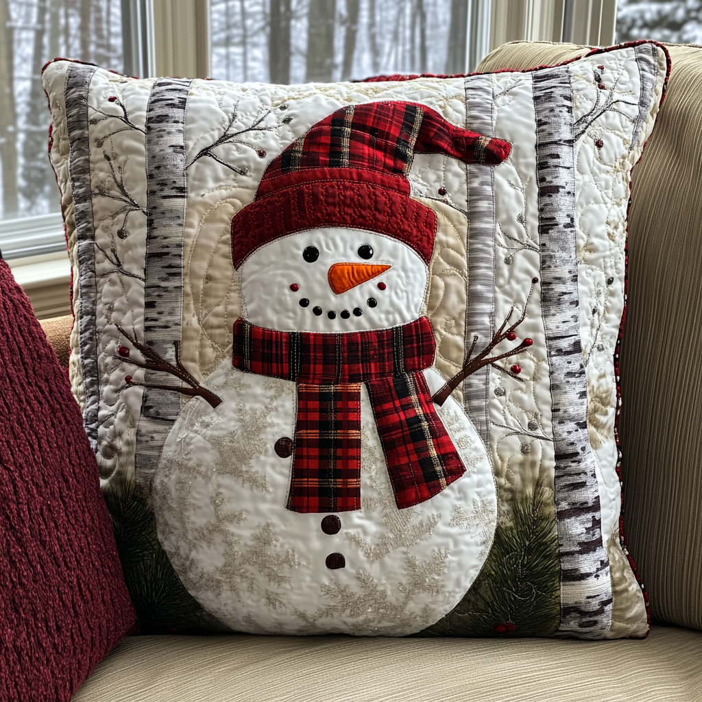 Crimson Winter Spirit Quilted Pillow Case NCU0NTD1059