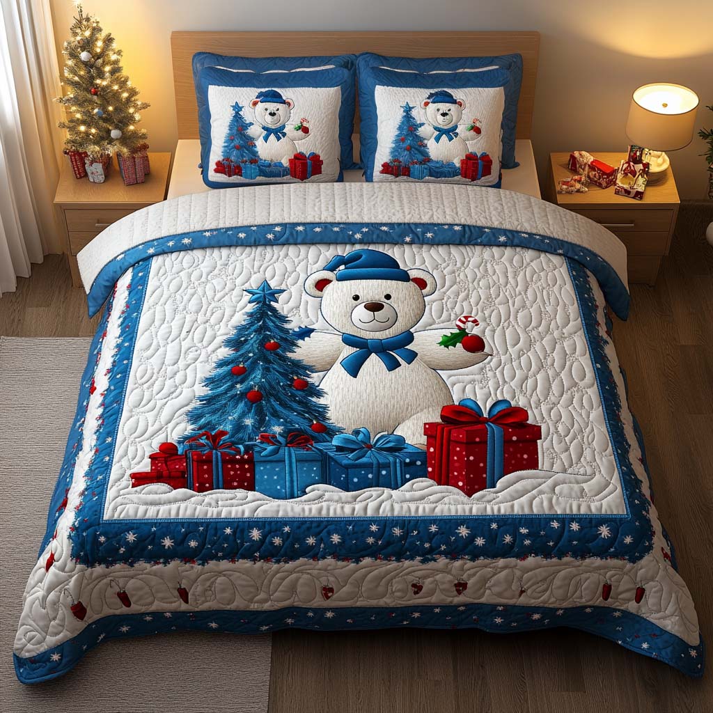 Twinkle Frost 3-Piece Quilted Bedding Set NCU0PTT1314