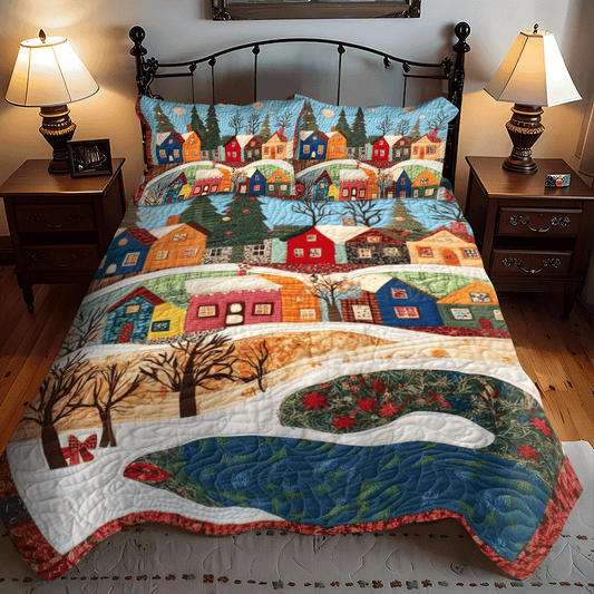 Frosty Morning Comfort 3-Piece Quilted Bedding Set NCU0PD751