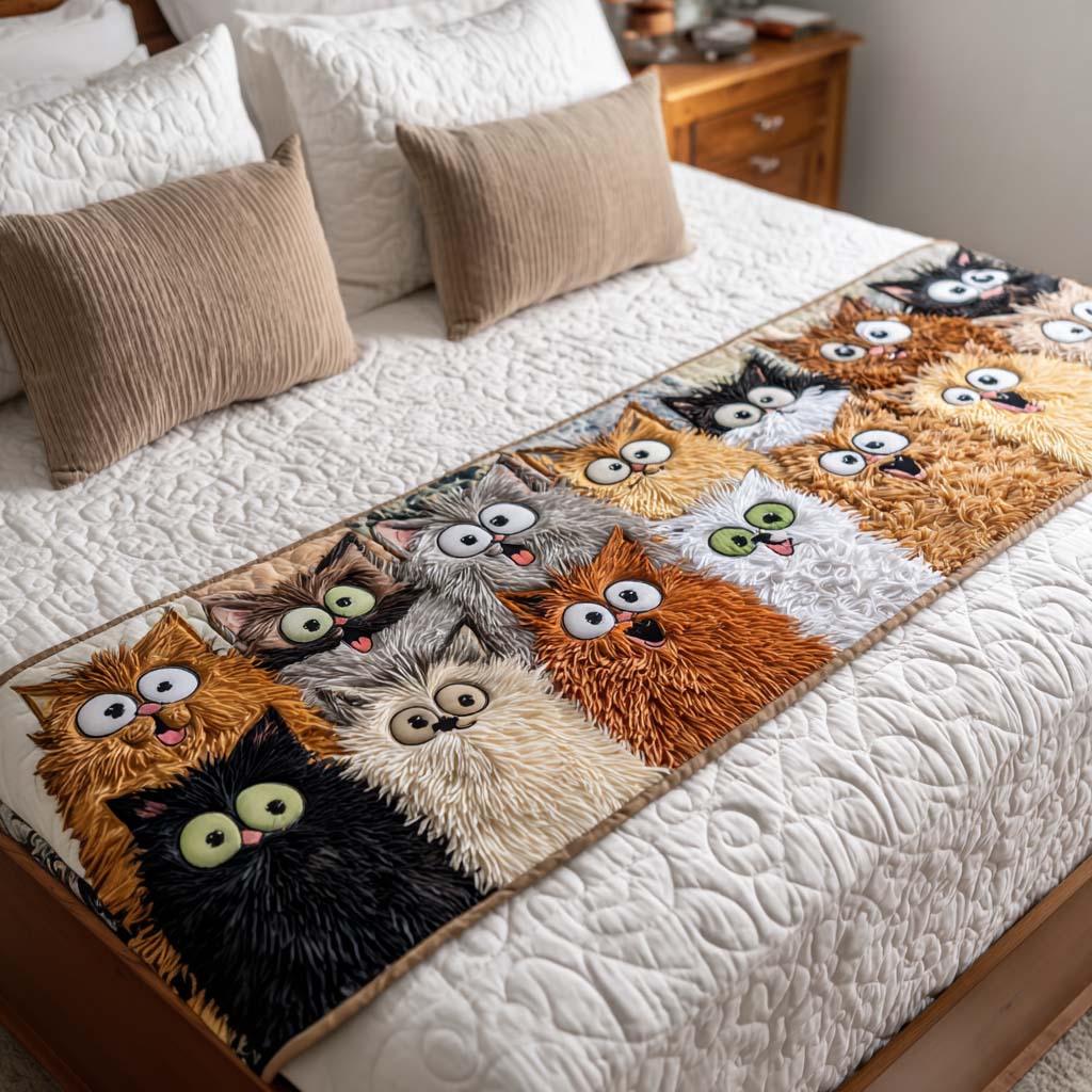 Velvet Cat Night Quilted Table Runner NCU0NTD725