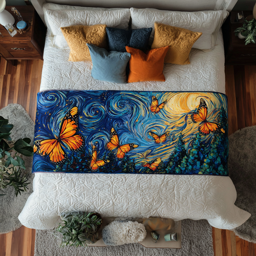 Garden Butterfly Quilted Bed Runner NCU0DK9138