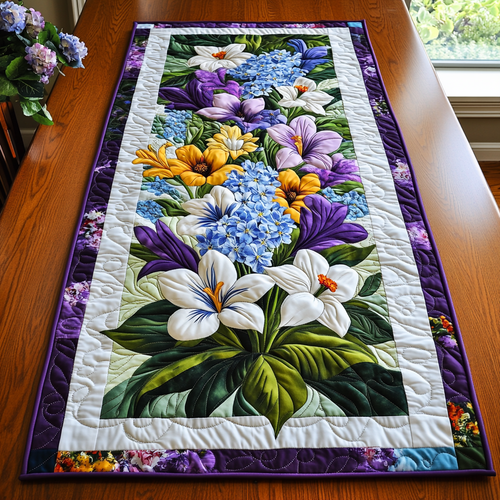 Garden Charm Quilted Table Runner NCU0VL1550